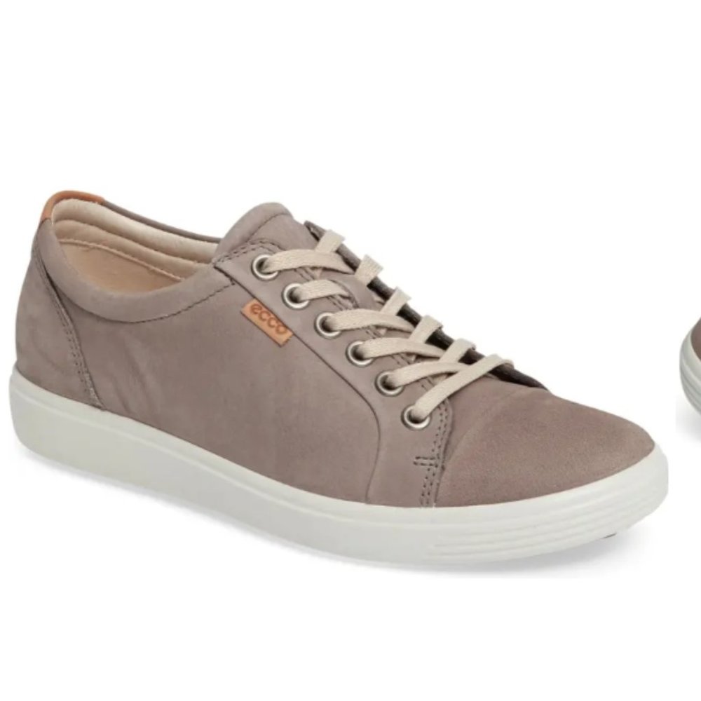 Ecco Soft 7 Sneaker Women's Leather Show Size 10 Warm Grey